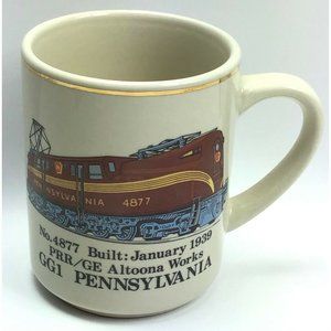 4877 PRR/GE Altoona Works GG1 Pennsylvania / Country Trains Gold Rim Coffee Mug
